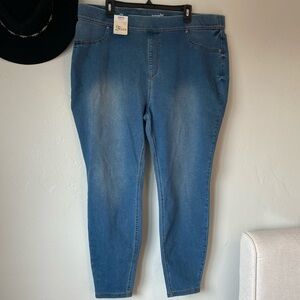 Terra & Sky Skinny High Rise Pull On Jegging 2X 20W-22W